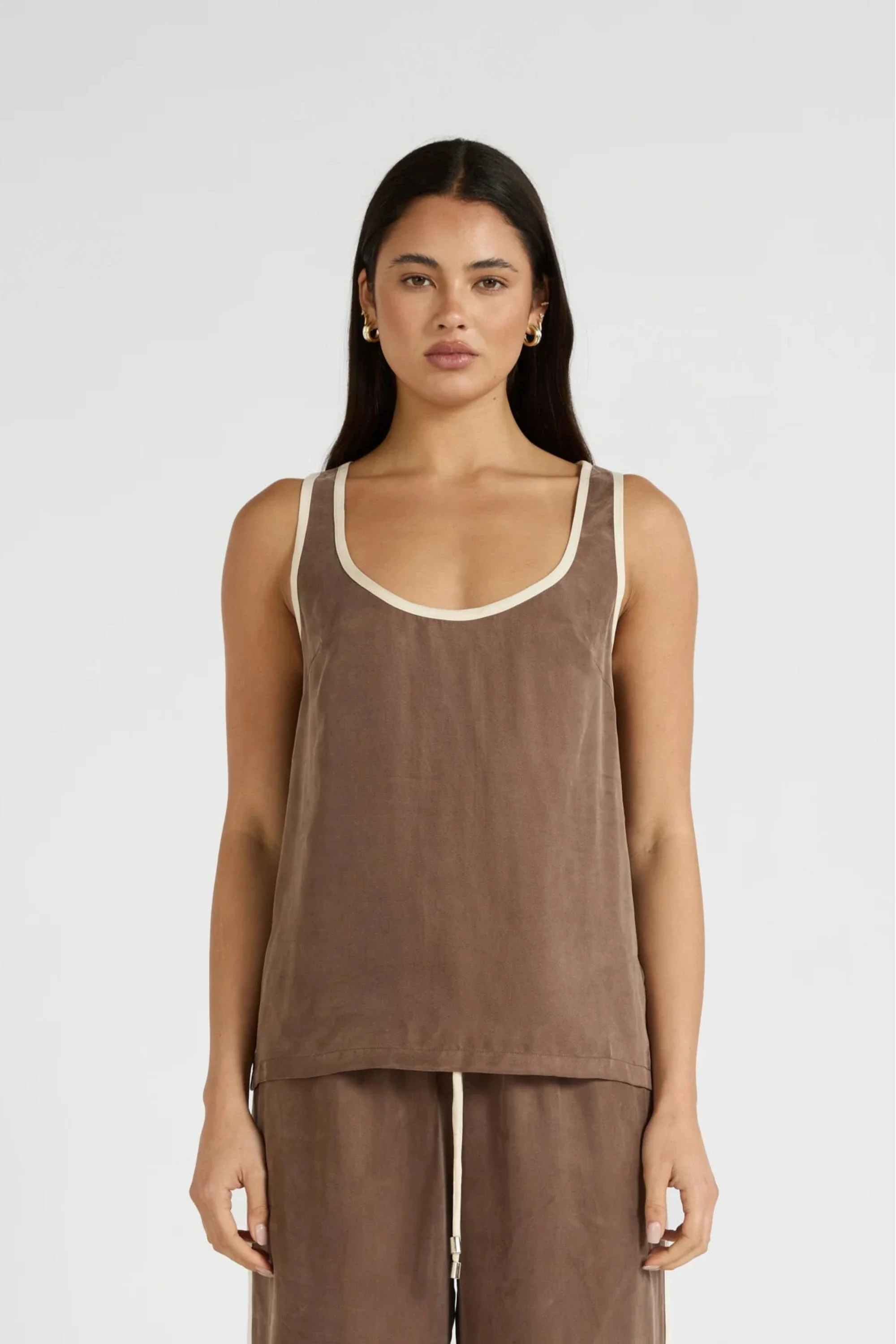 Cupro Contrast Tank