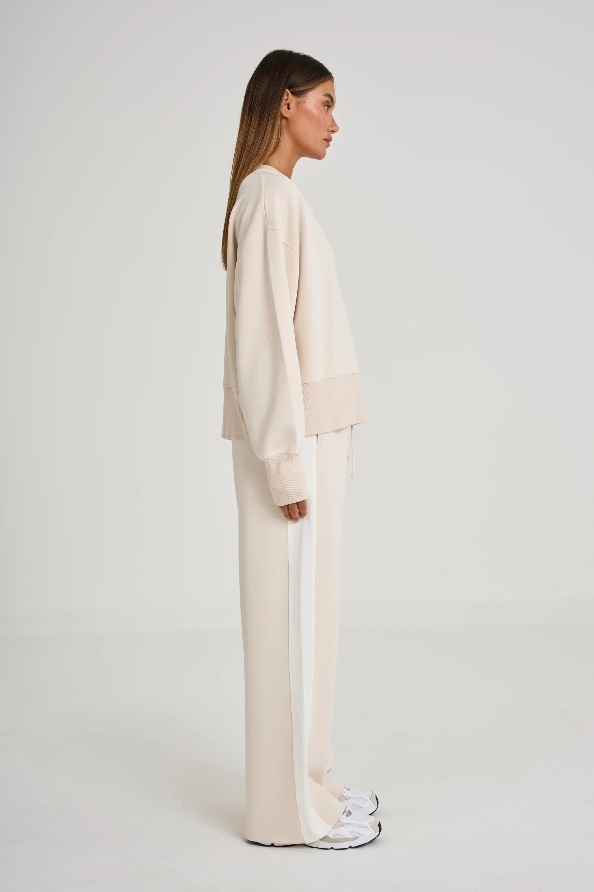 Soft Luxury Contrast Wide Leg Track Pant - Image 4