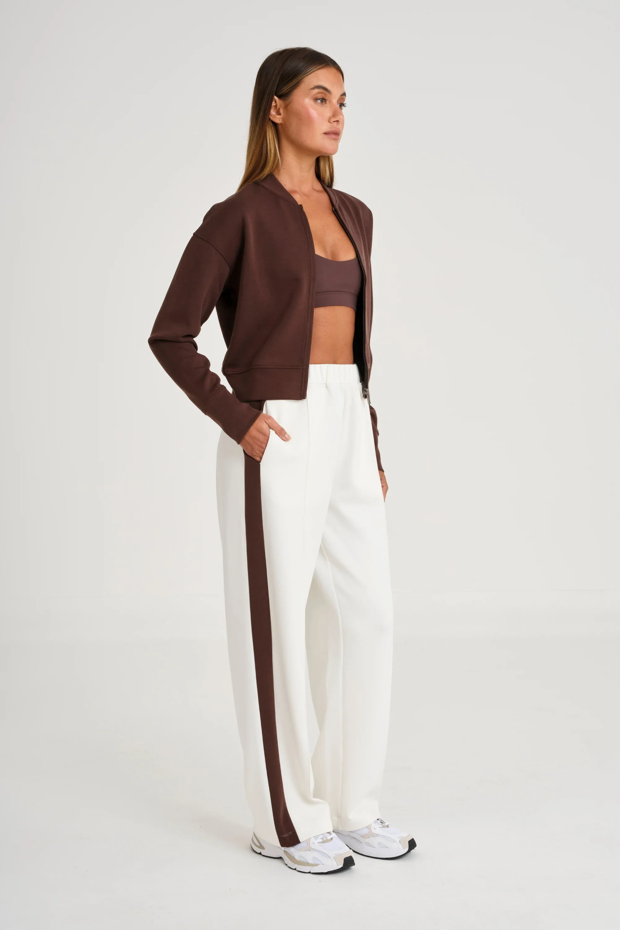 Soft Luxury Contrast Wide Leg Track Pant - Image 3