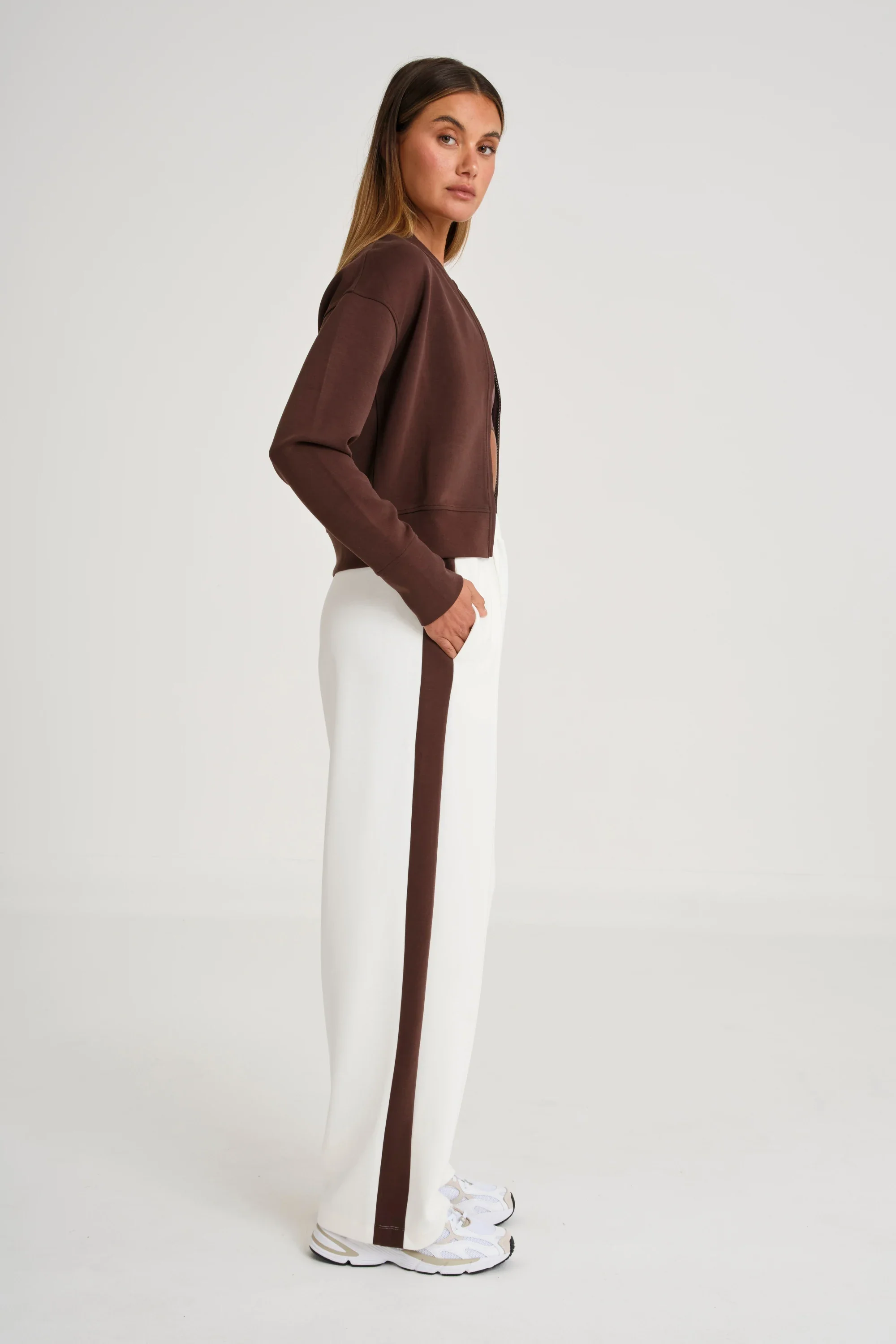 Soft Luxury Contrast Wide Leg Track Pant - Image 4