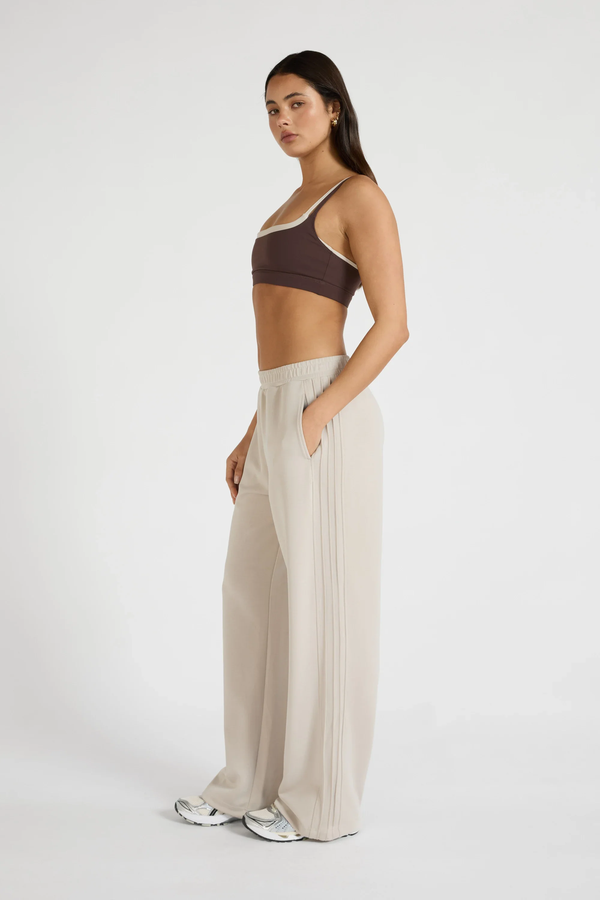 Soft Luxury Pin Tuck Wide Leg Track Pant - Image 5
