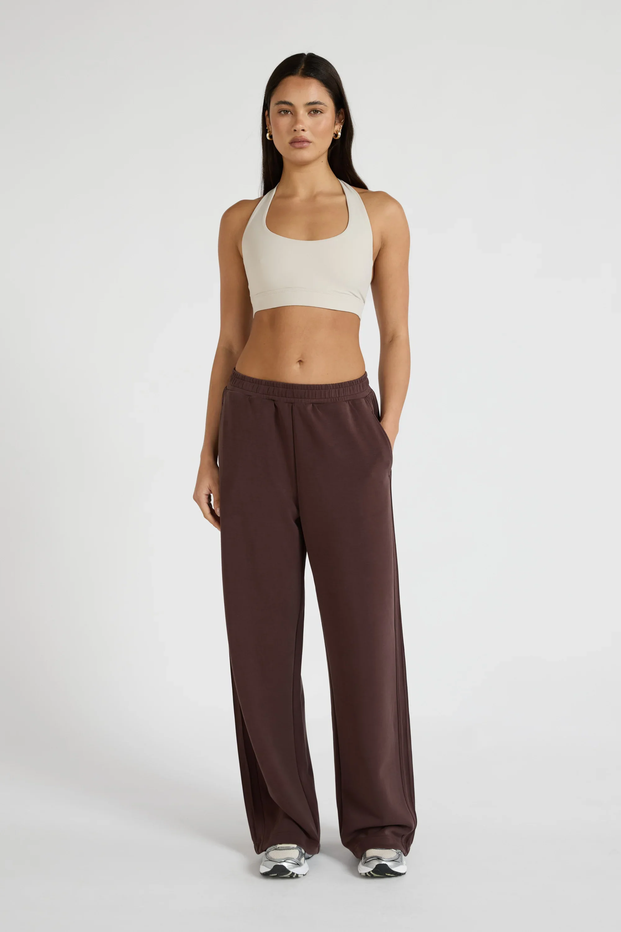 Soft Luxury Pin Tuck Wide Leg Track Pant - Image 3