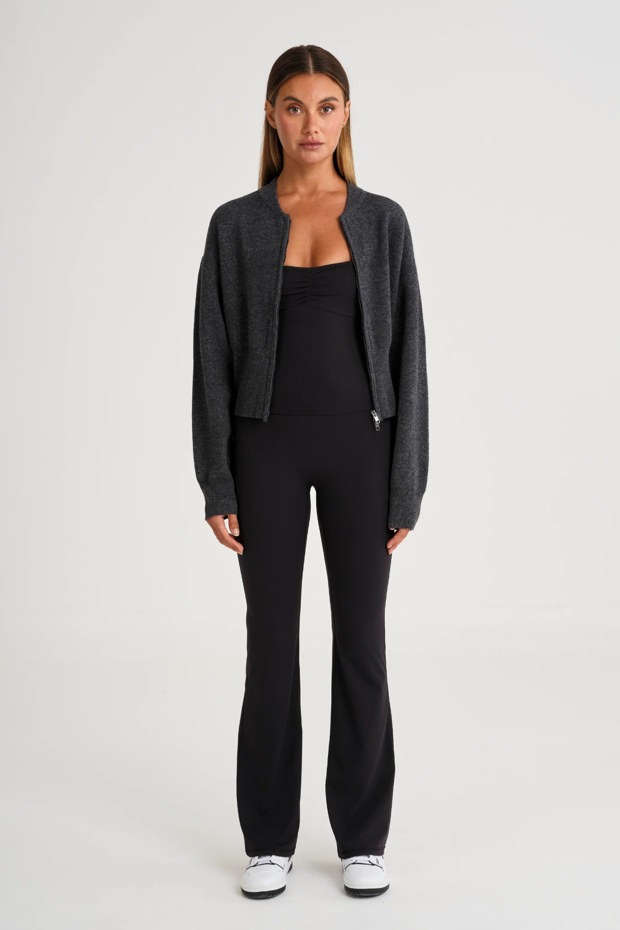 Two Way Zip Knit Bomber - Image 3