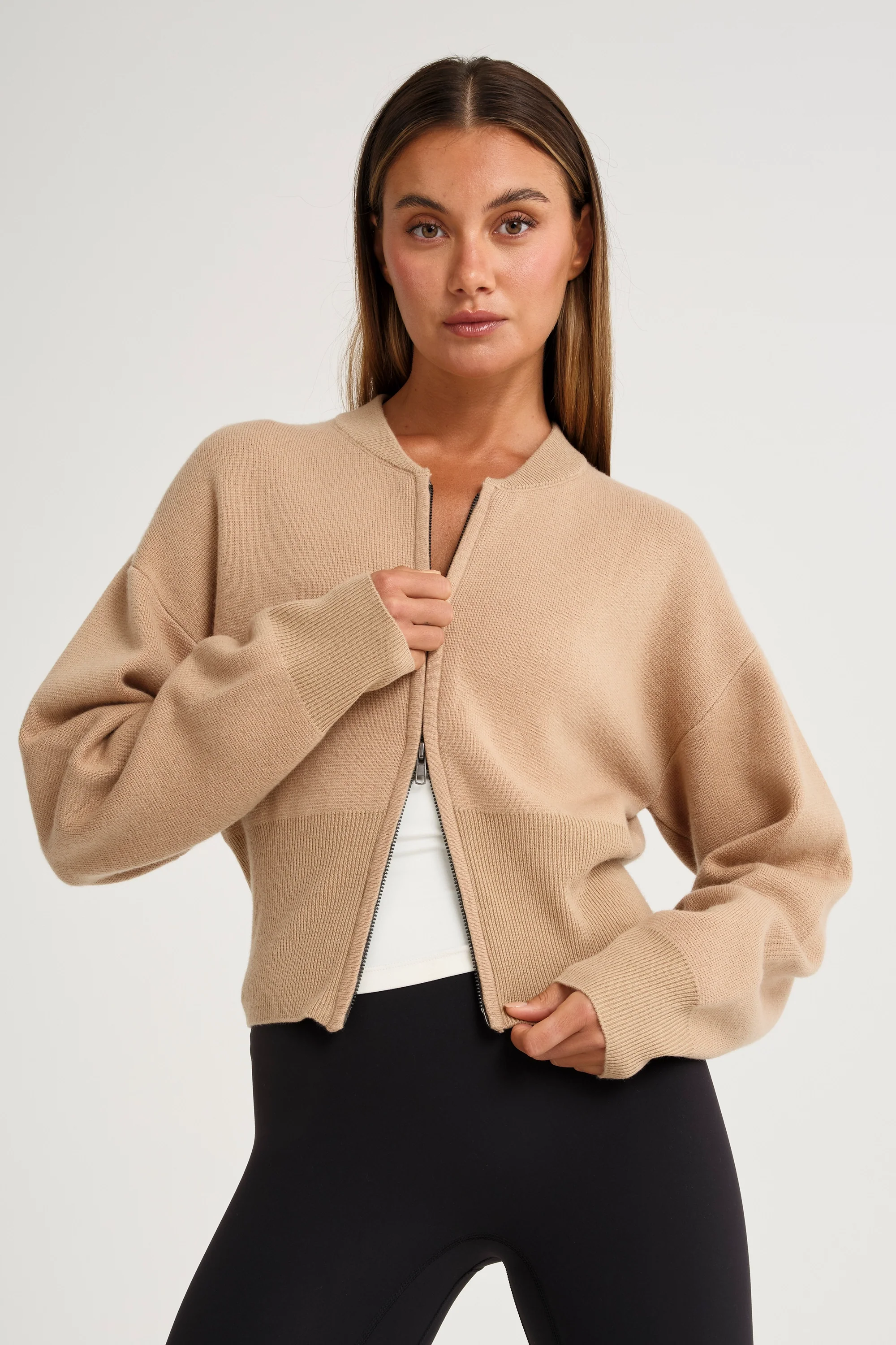 Two Way Zip Knit Bomber - Image 6