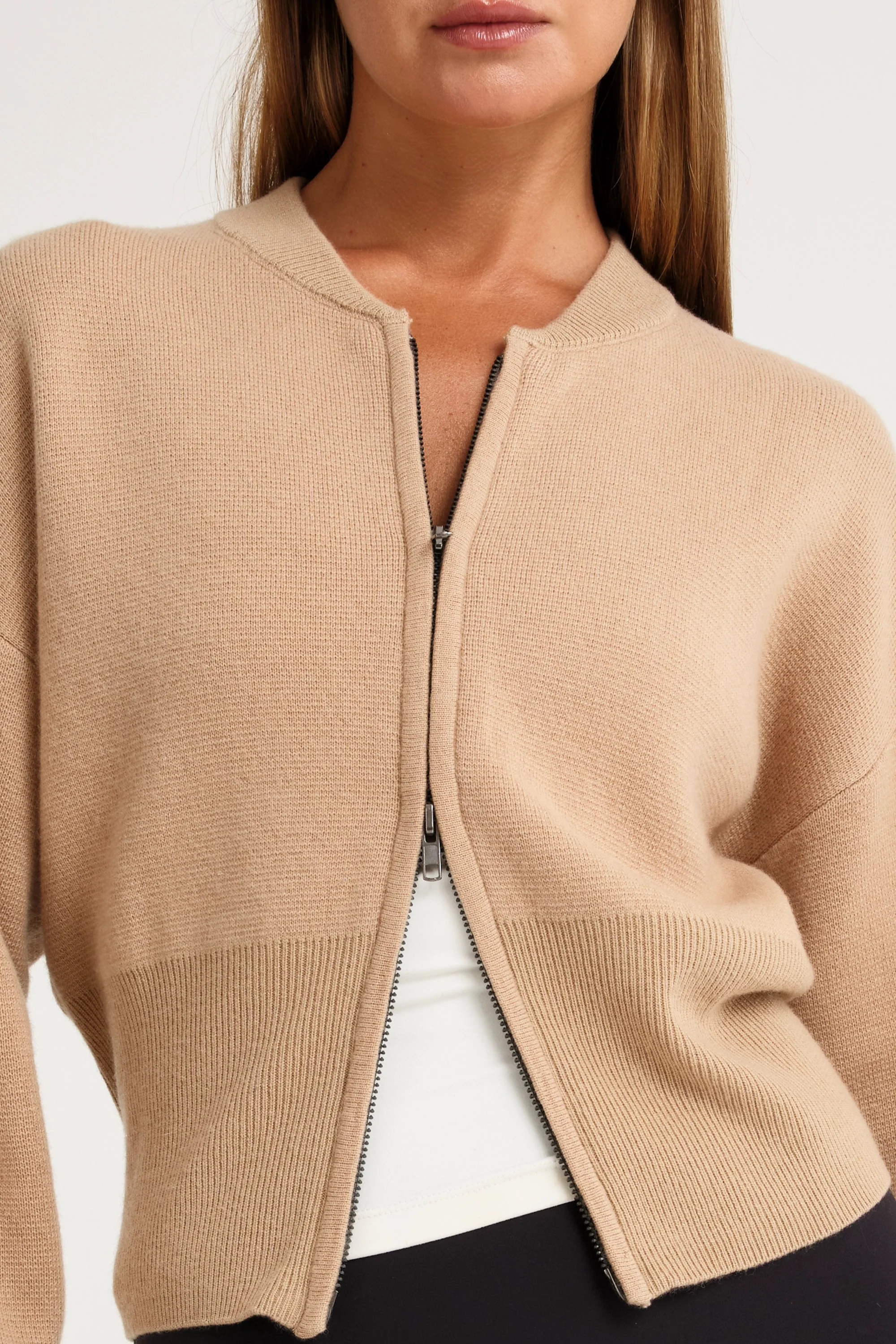 Two Way Zip Knit Bomber - Image 9